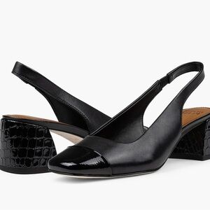 Donald Pliner croc embossed slingbacks